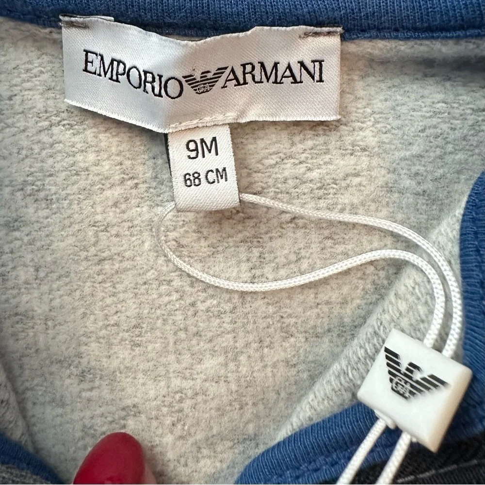 Emporio Armani Full Zip Gray Space Hoodie Baby Boy 9M NWT rocket planet